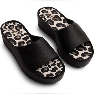 Women's Lemon Jelly Sunny Slide Sandal Flip Flop Wedge Black US Size 8 NEW!